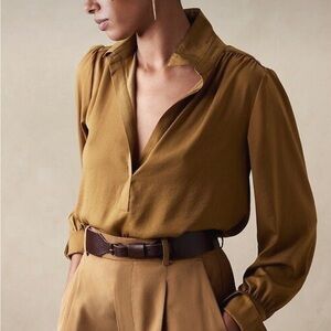 New! Banana Republic Silky Collared Blouse